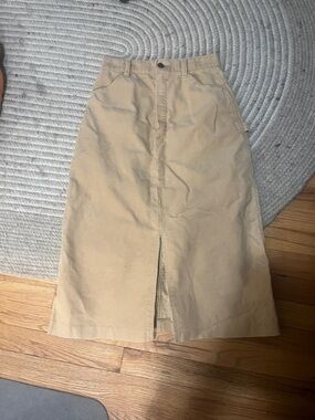 Vintage corduroy tan midi skirt